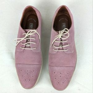 Stacy Adams Shoes Size 7 M Leather Suede Cap Toe Oxford Lace Up Light Pink